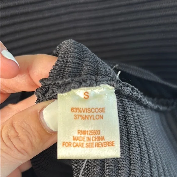 Torn by Ronny Kobo Knitwear Scuba Ribbed Black Bodycon Dress sz S - Picture 4 of 6